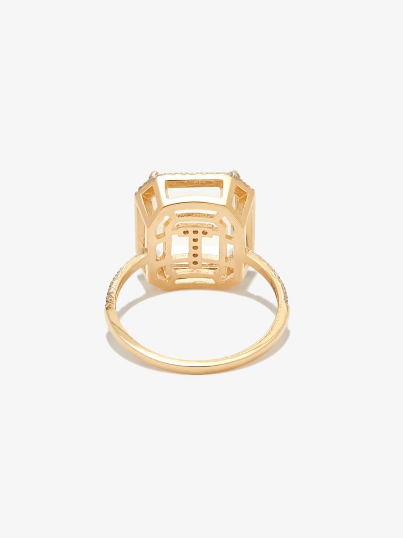 14k Yellow Gold T Initial Diamond Ring