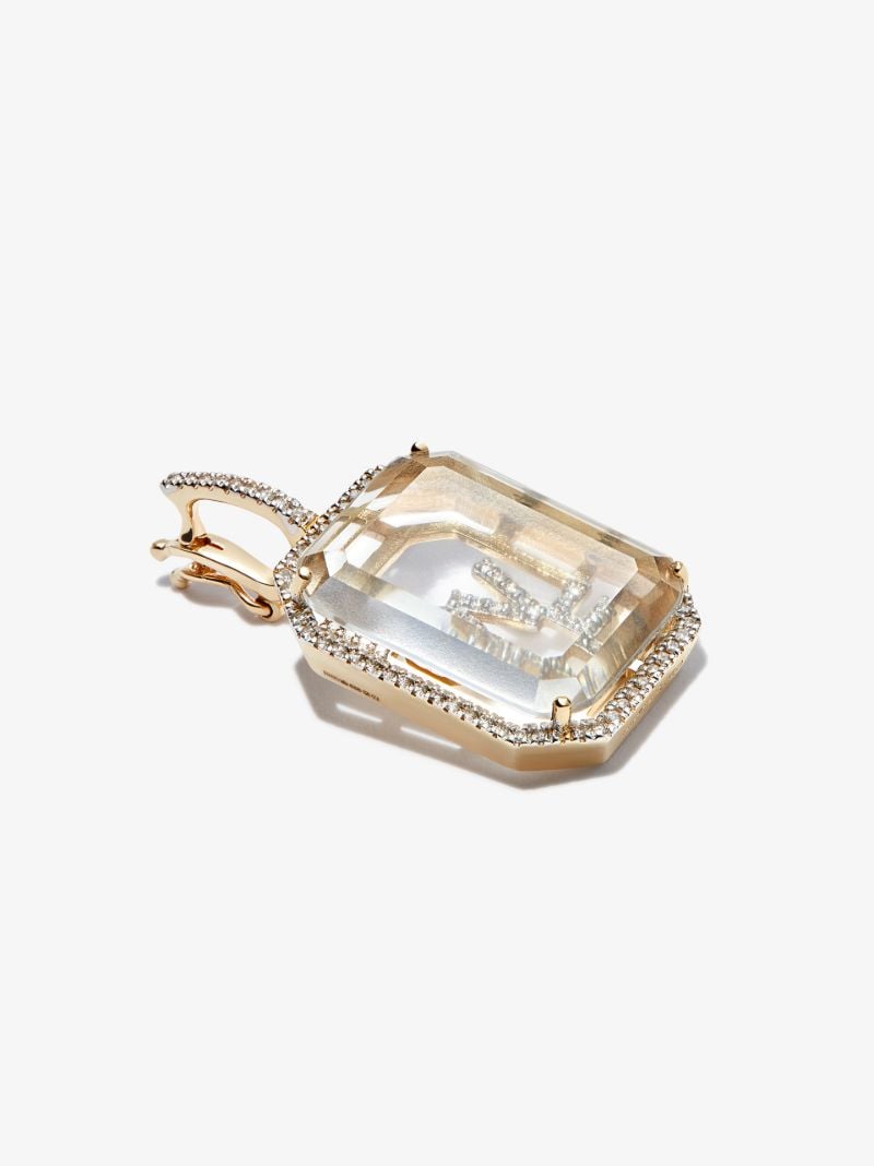 14k Yellow Gold Large Love Frame Diamond Charm