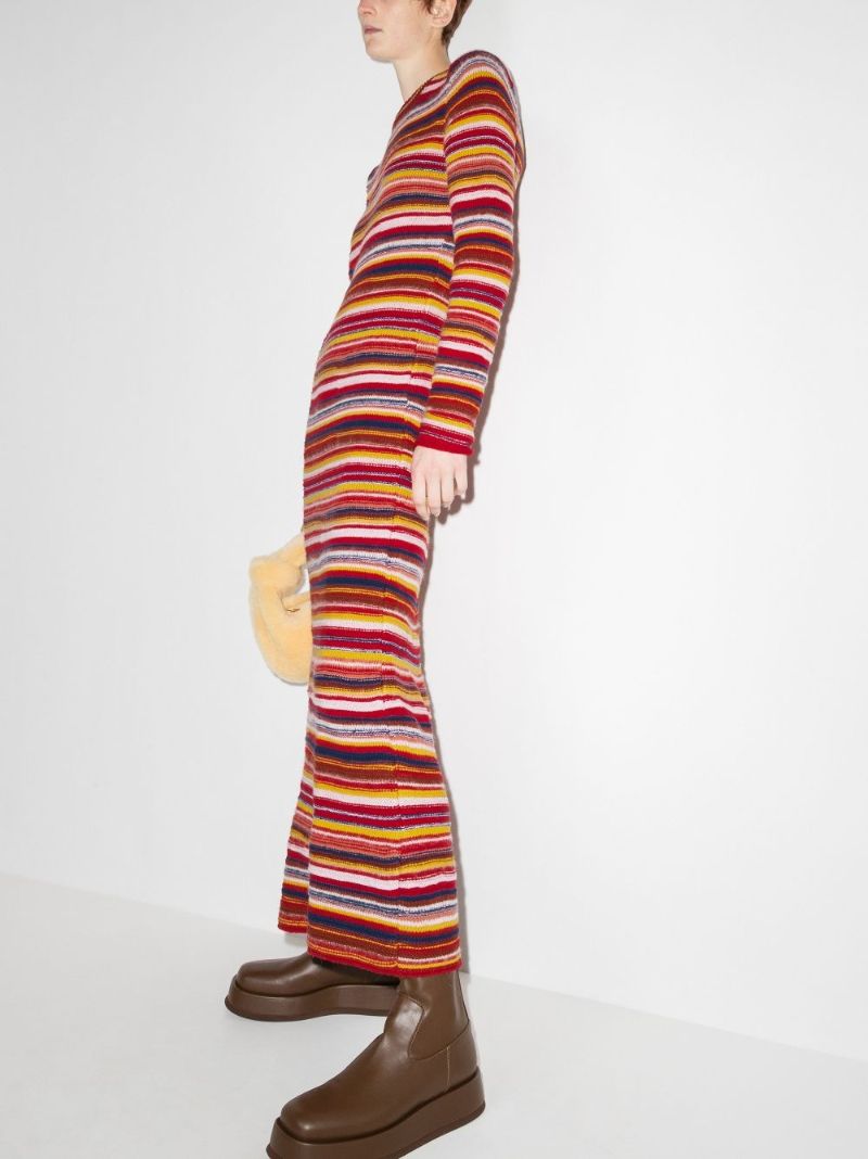 Striped Cashmere Maxi Dress