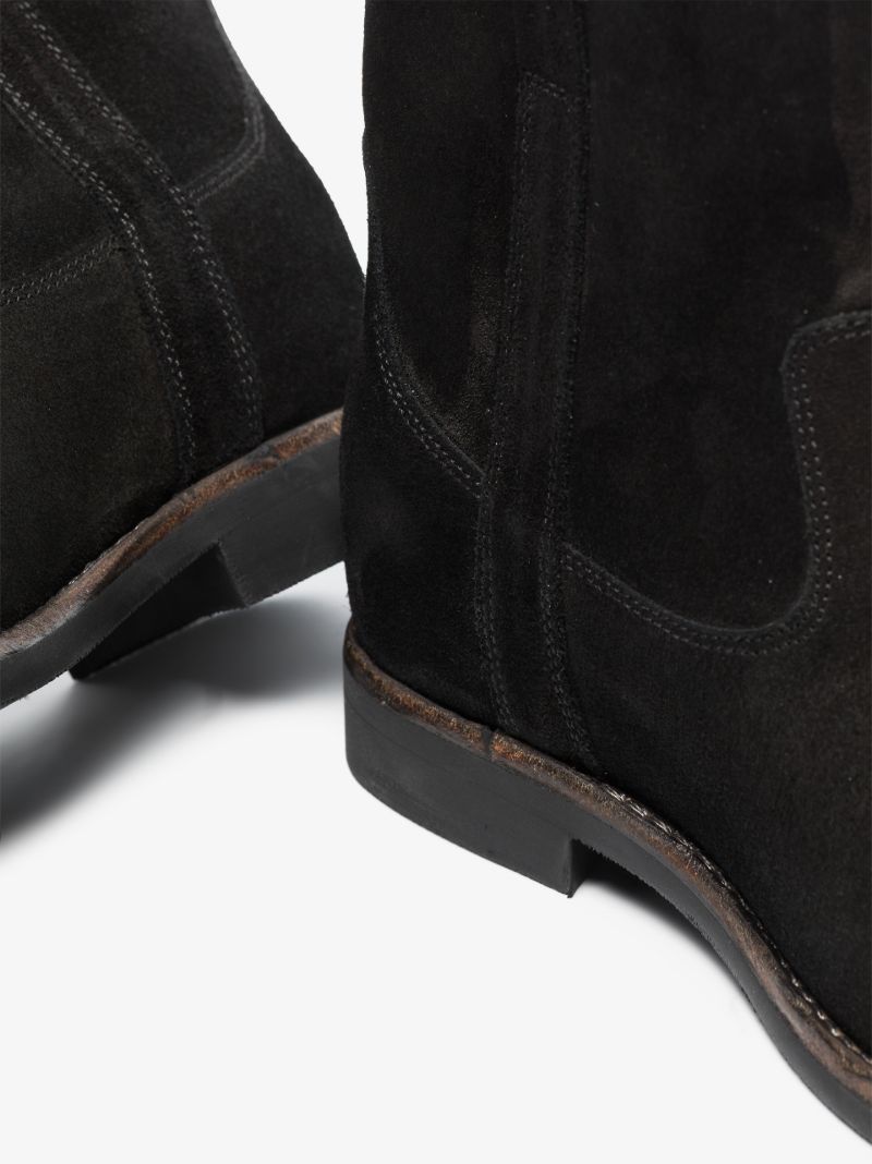 Black Susee Leather Ankle Boots