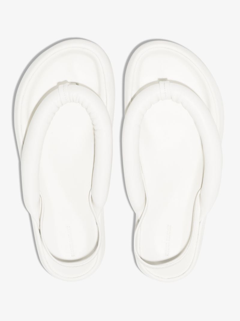 White Orene Leather Flatform Sandals