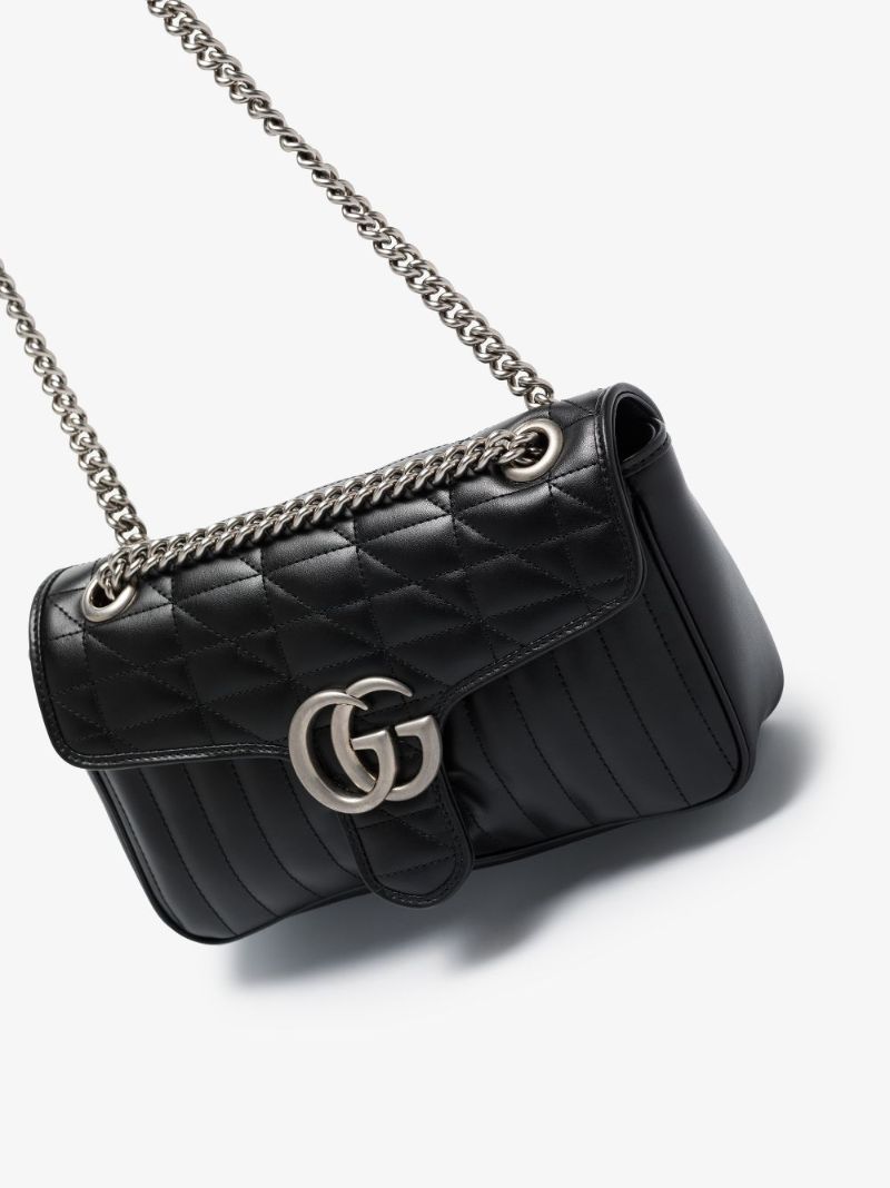 Black Gg Marmont Leather Shoulder Bag