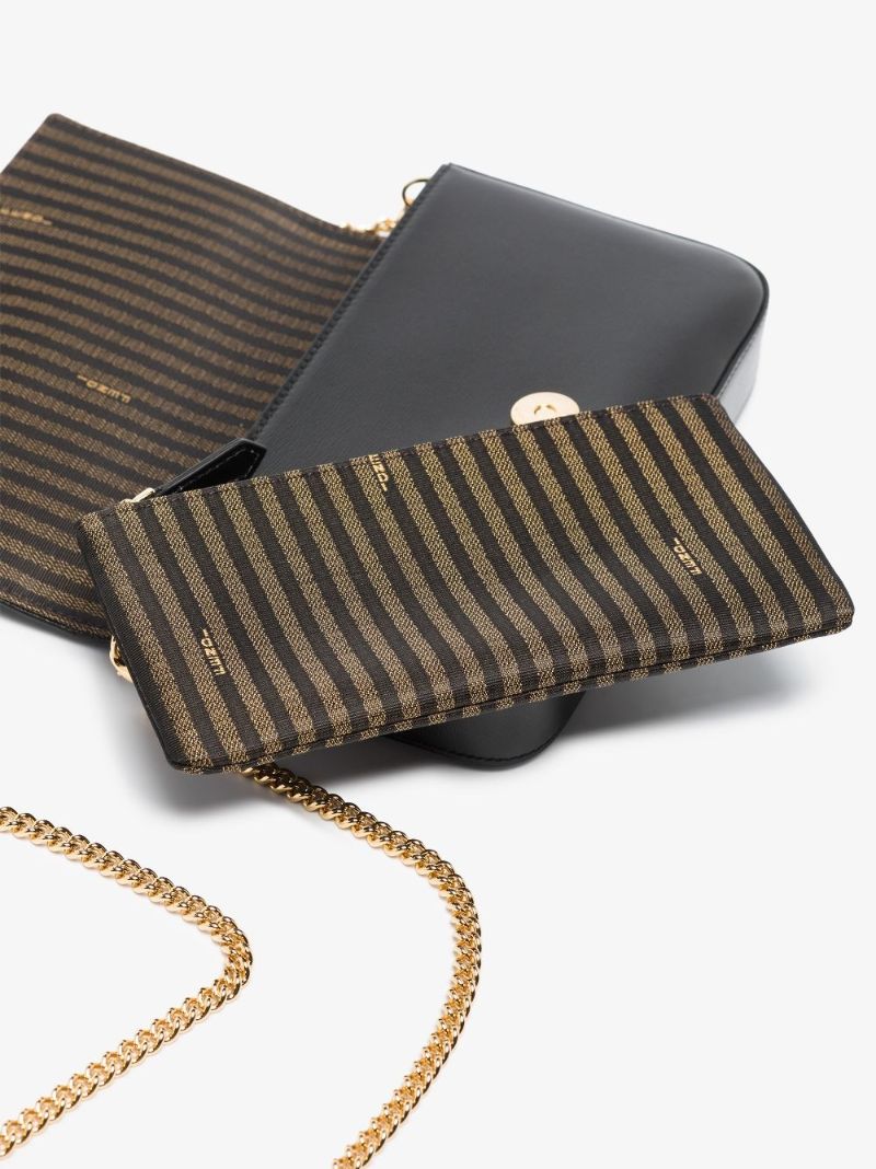 Black Ff Leather Clutch Bag