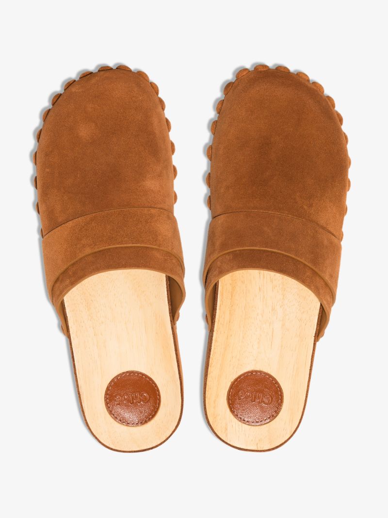 Brown Joy 50 Suede Clogs