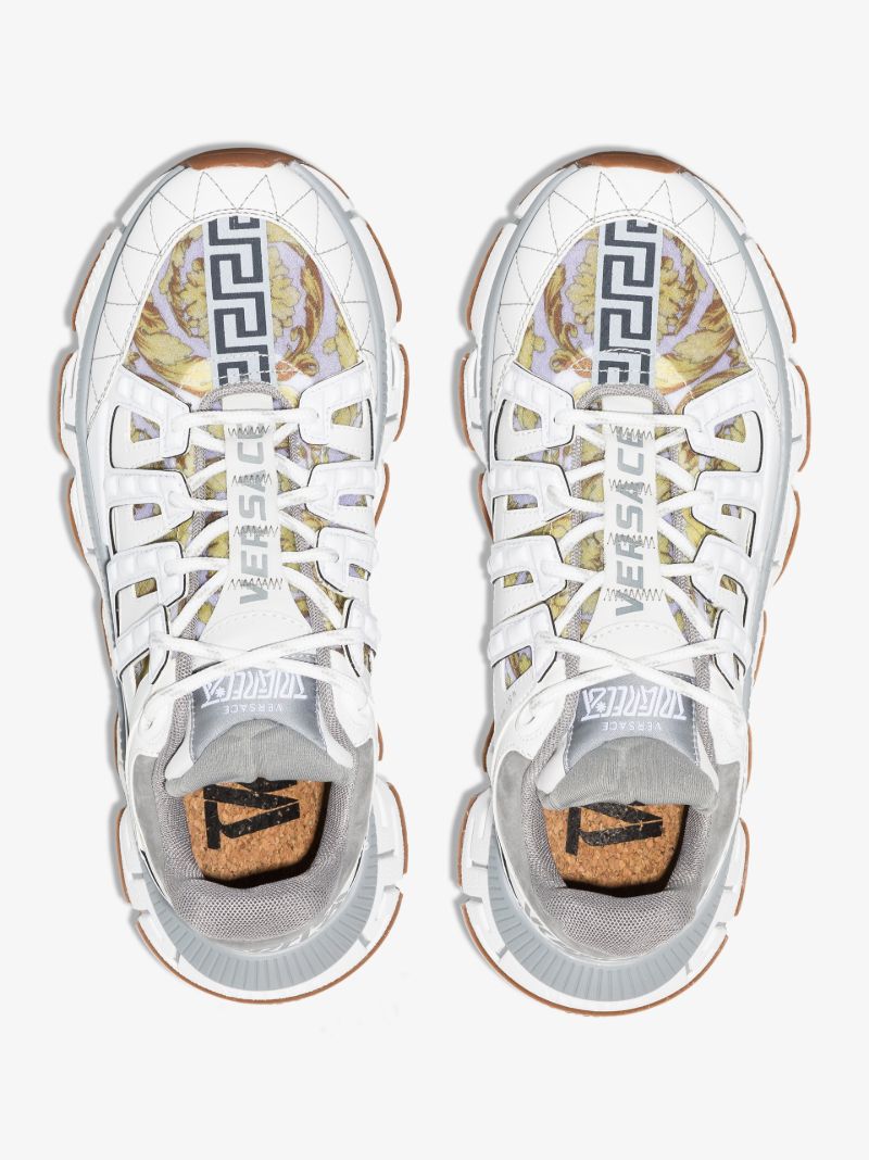 White Trigreca Low Top Barocco Sneakers
