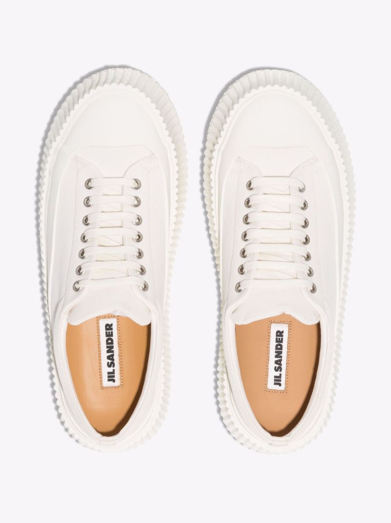 White Olona Low Top Flatform Canvas Sneakers