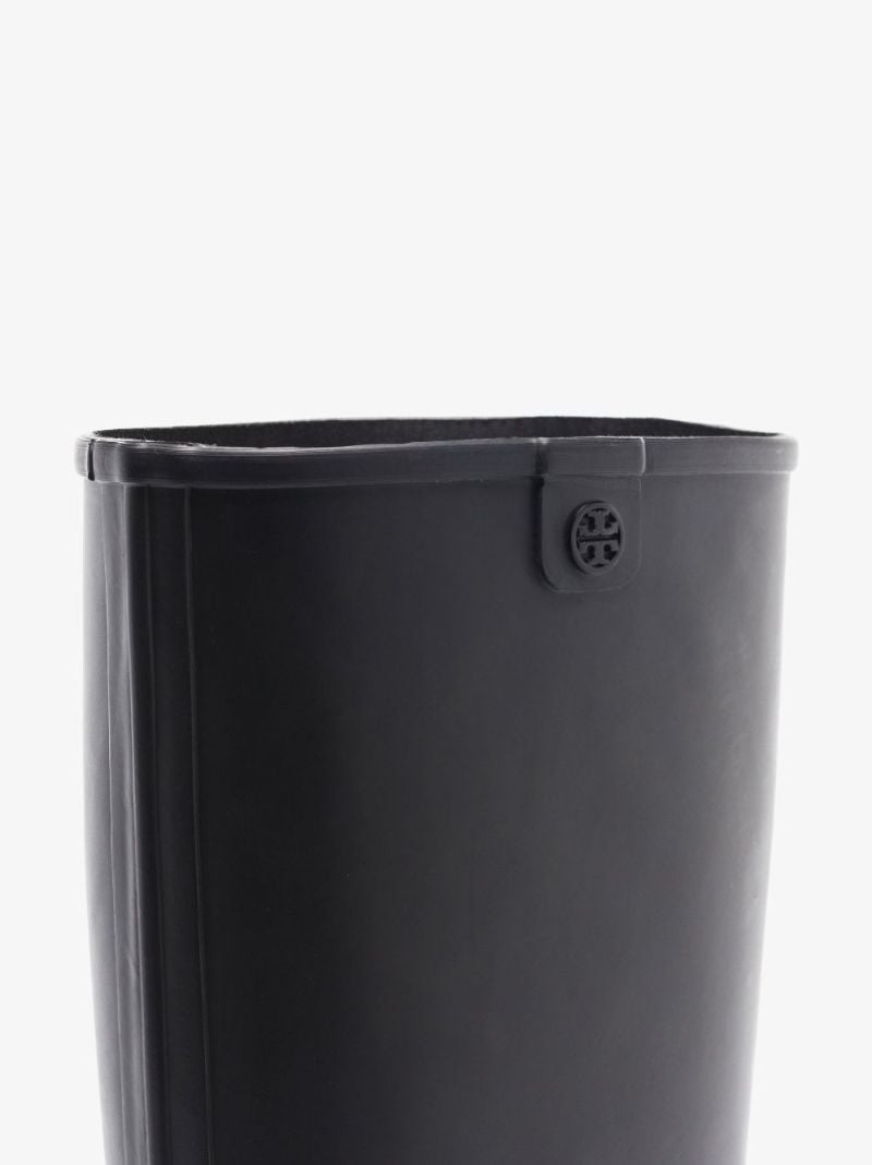 Black Calf-high Rubber Rain Boots