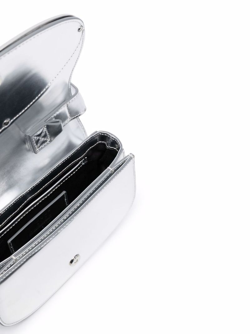 Silver 1dr Metallic Shoulder Bag