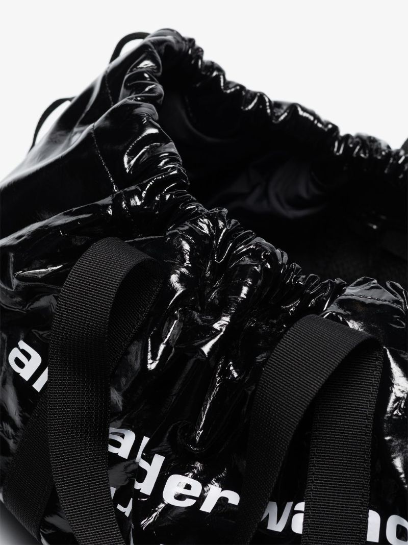 Black Primal Logo Patent Leather Holdall Bag