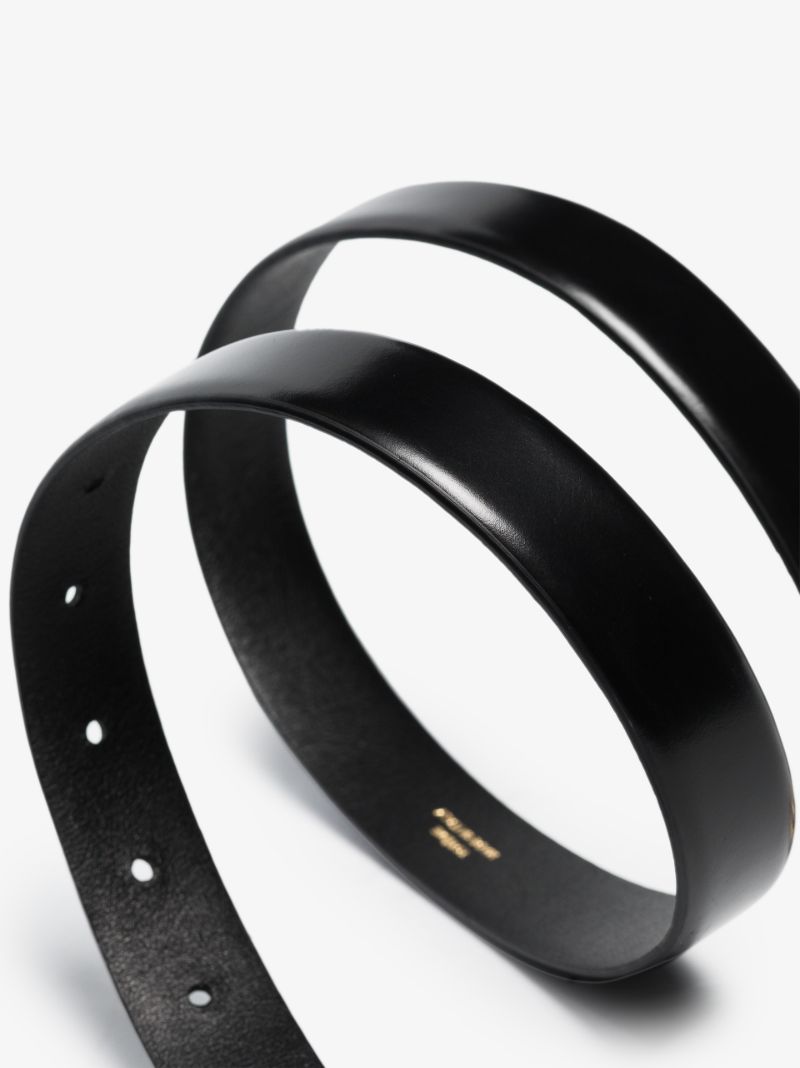 Black Slim Leather Belt