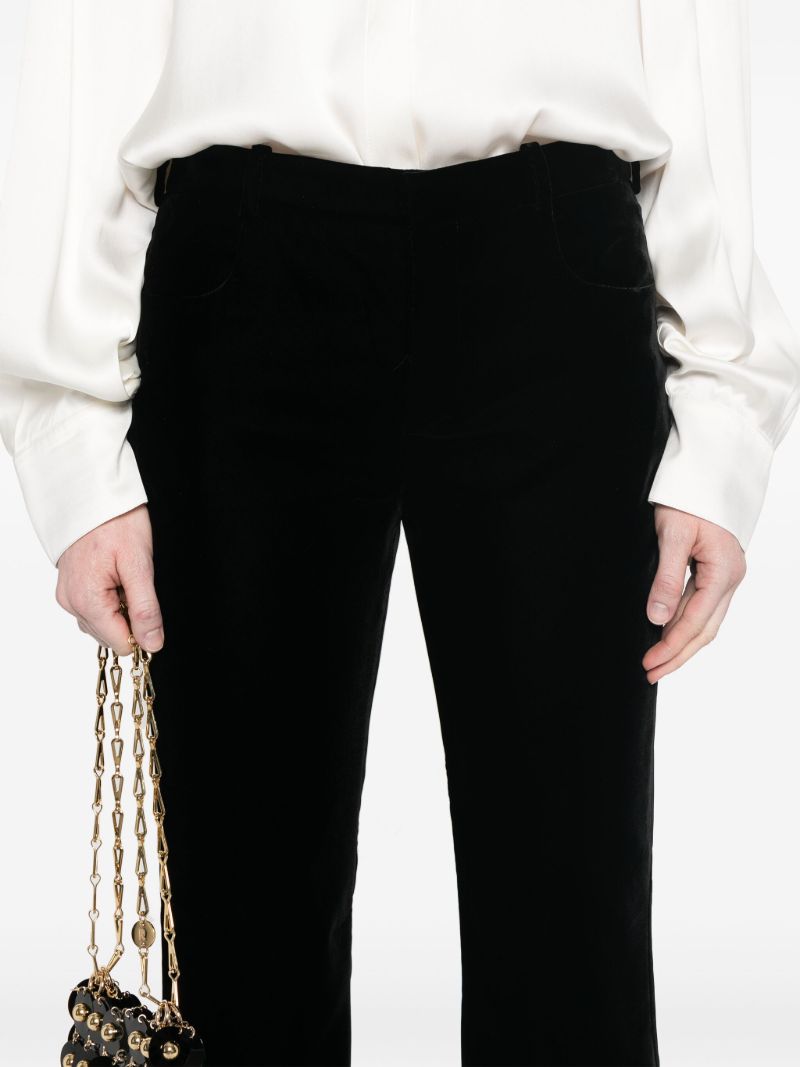Black Flared Velvet Trousers