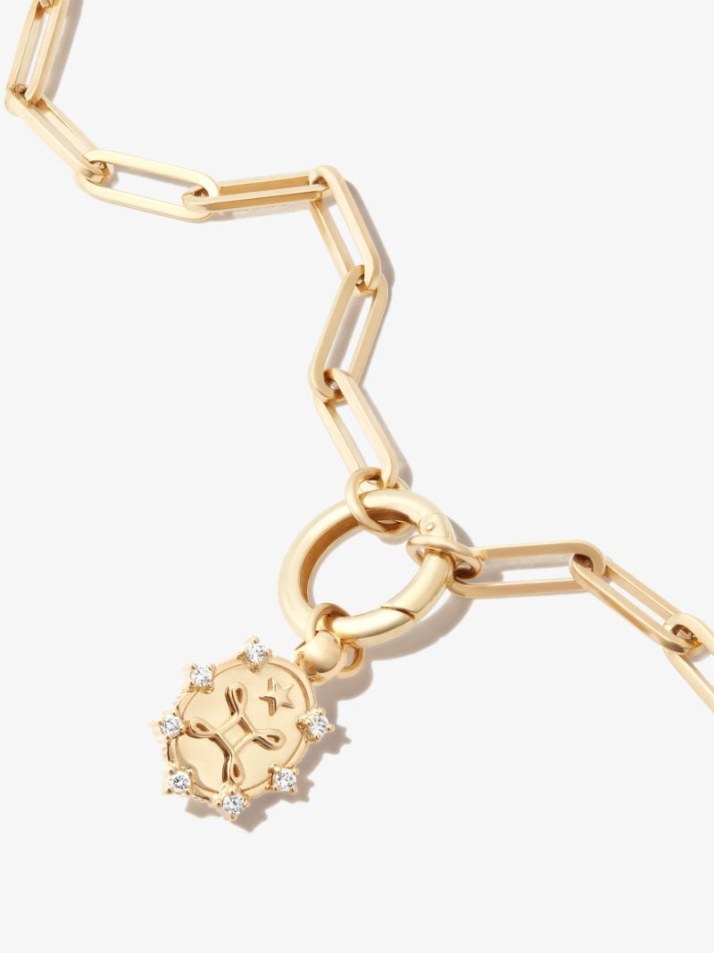 18k Yellow Gold Classic Fob Open Clip Chain Necklace
