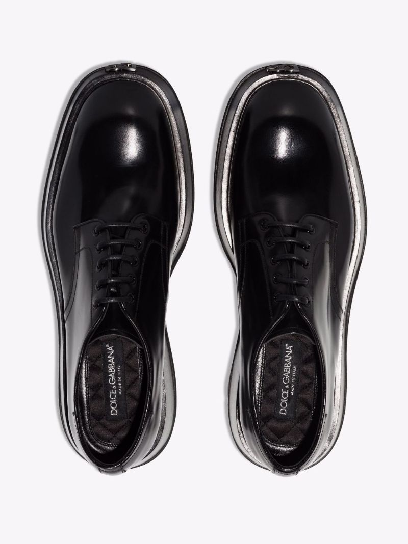 Black Lace-up Leather Brogues