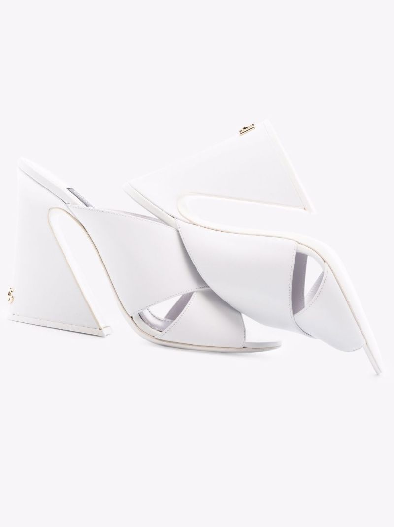 White Keira 105 Crossover Leather Mules