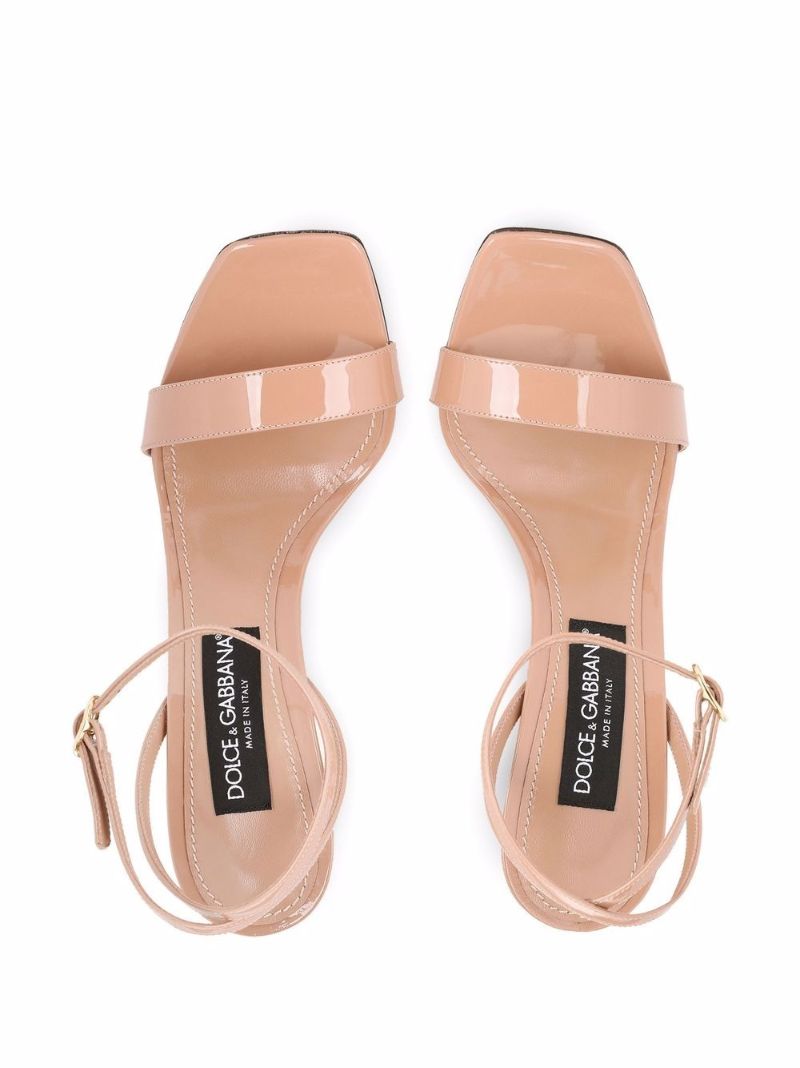 Neutral Logo Detail Leather Sandals