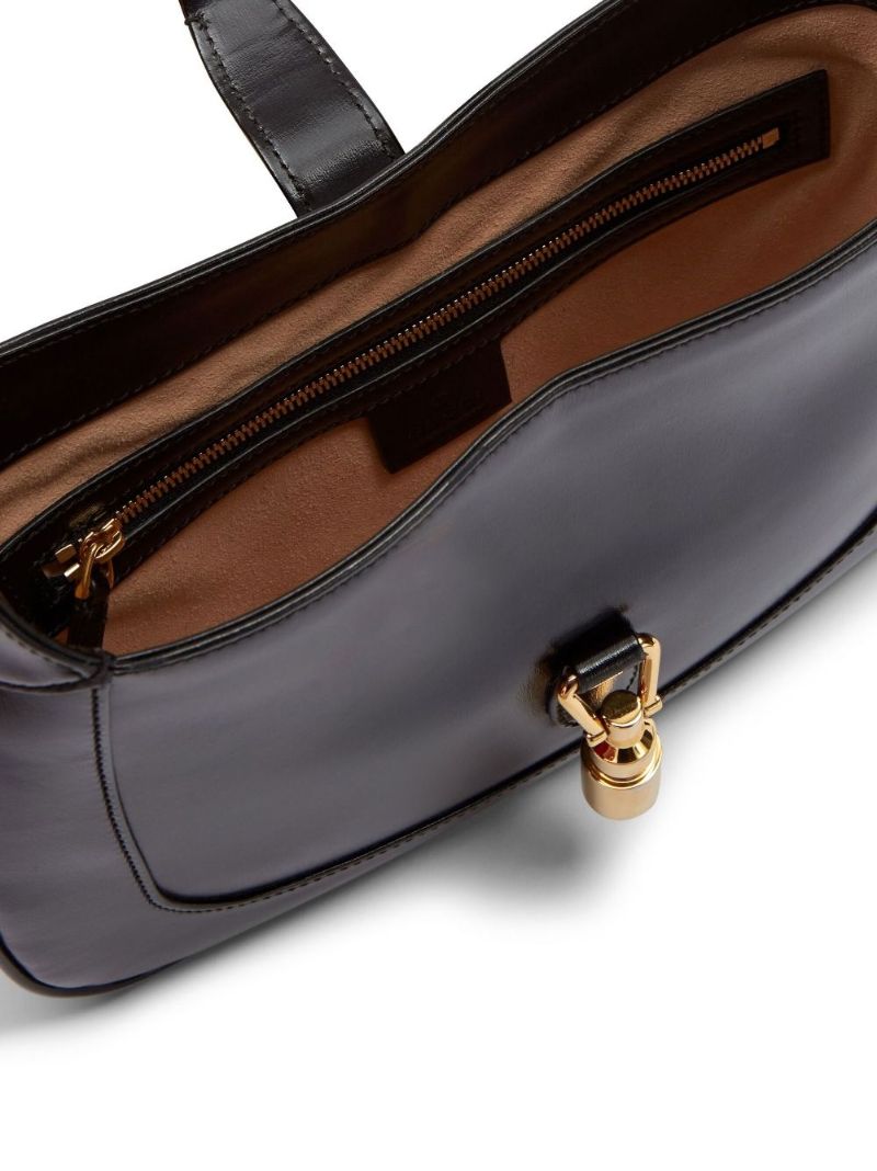 Black Jackie Medium Leather Shoulder Bag