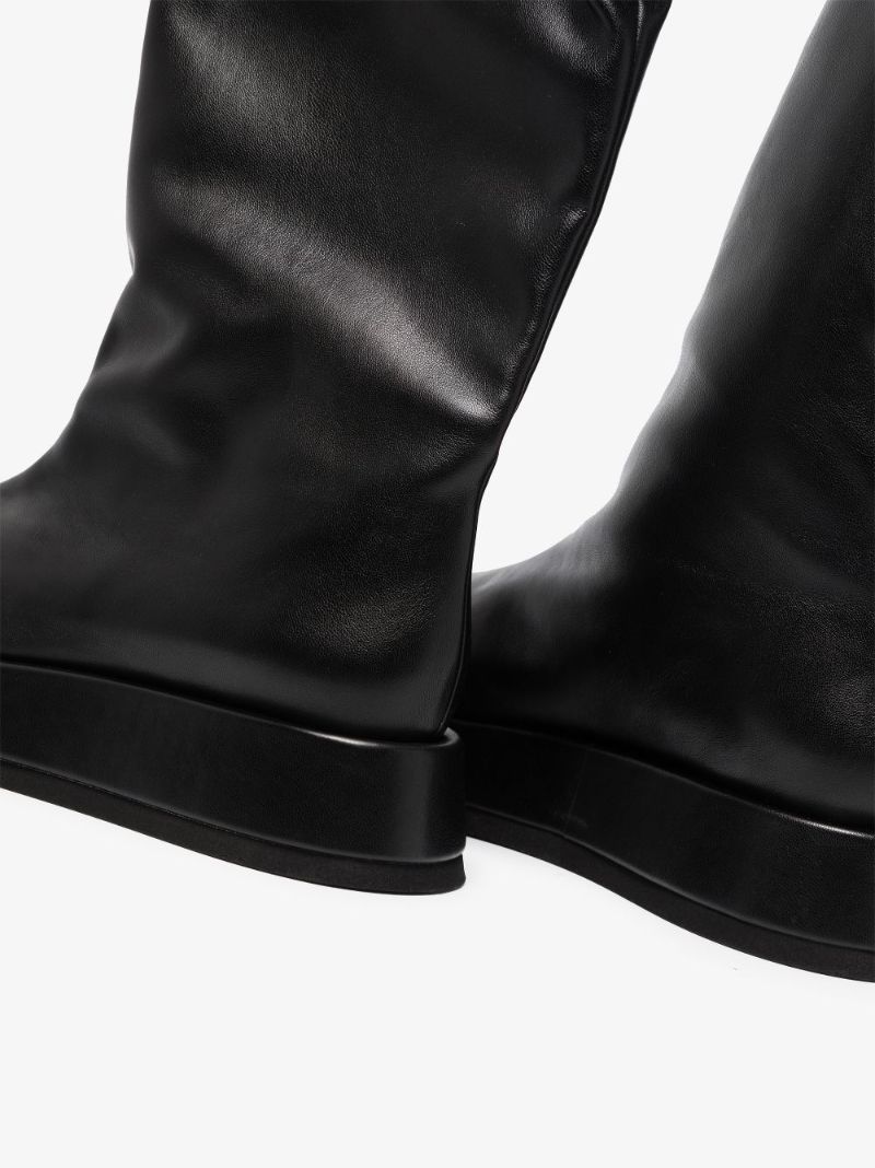 X Rosie Huntington-whiteley Black Rosie 10 Over-the-knee Faux Leather Boots