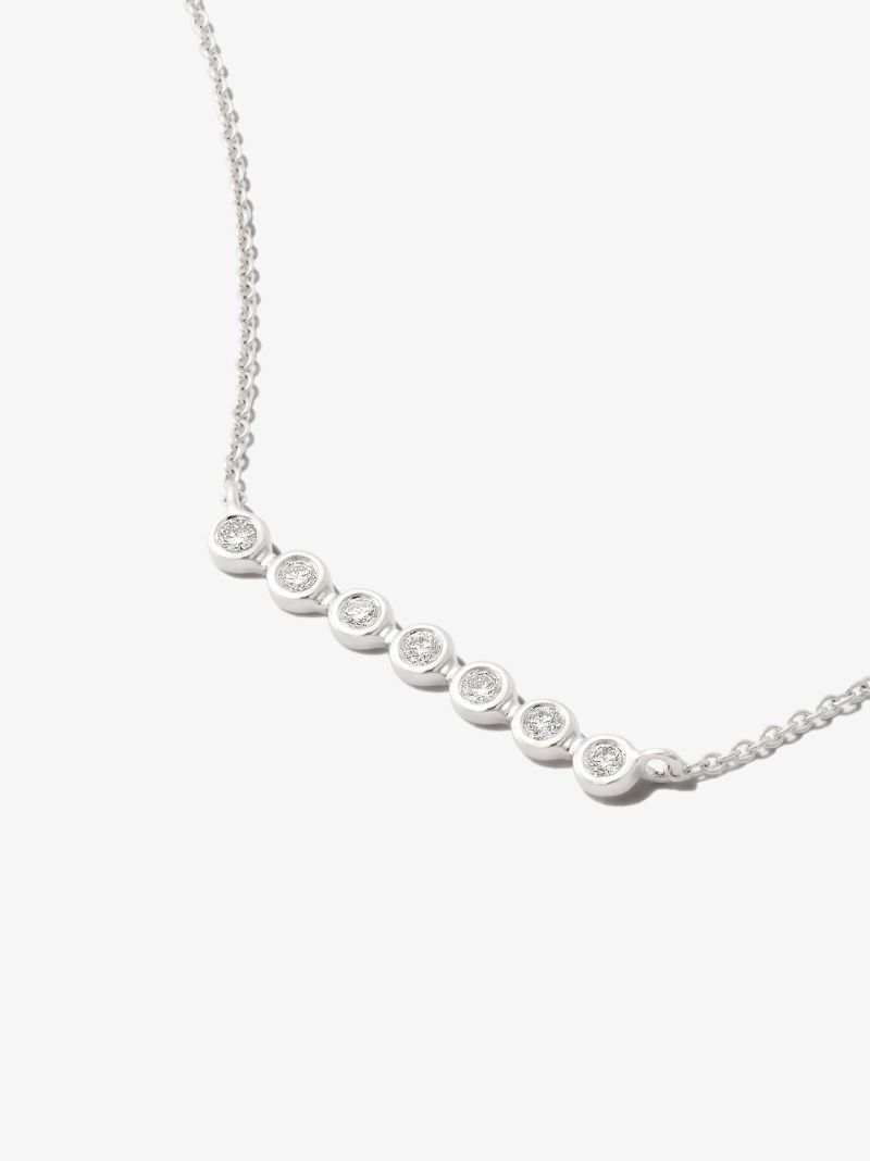 14k White Gold Lulu Jack Bar Diamond Necklace
