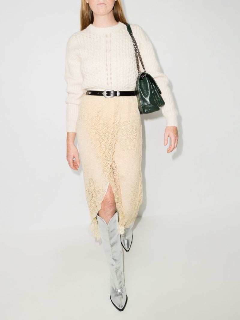 Evelina Wrap Effect Midi Skirt