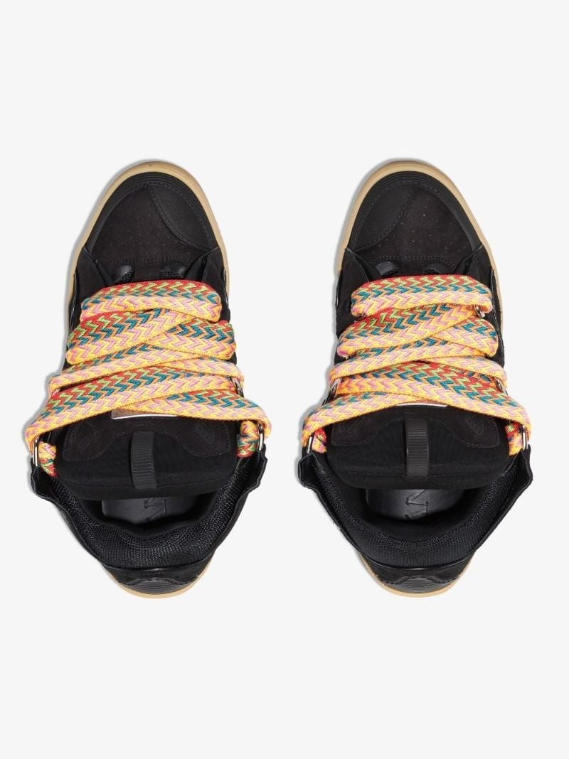 Black Curb Low-top Leather Trainers