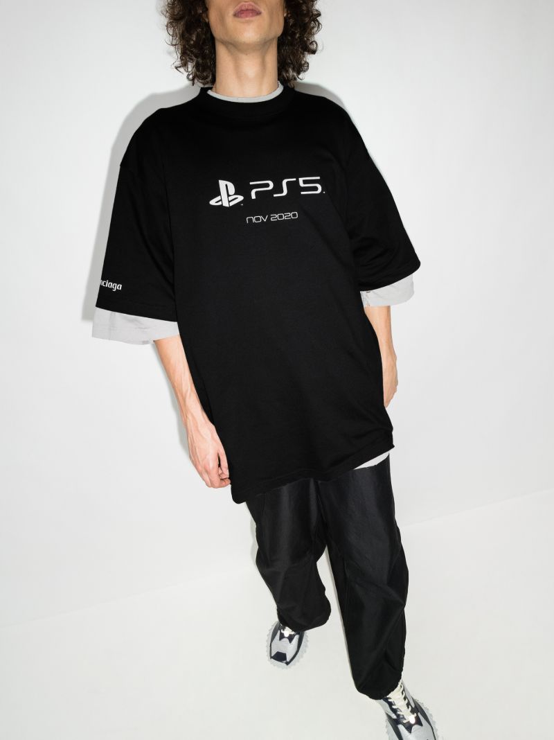 X Playstation Black Logo Cotton T-shirt