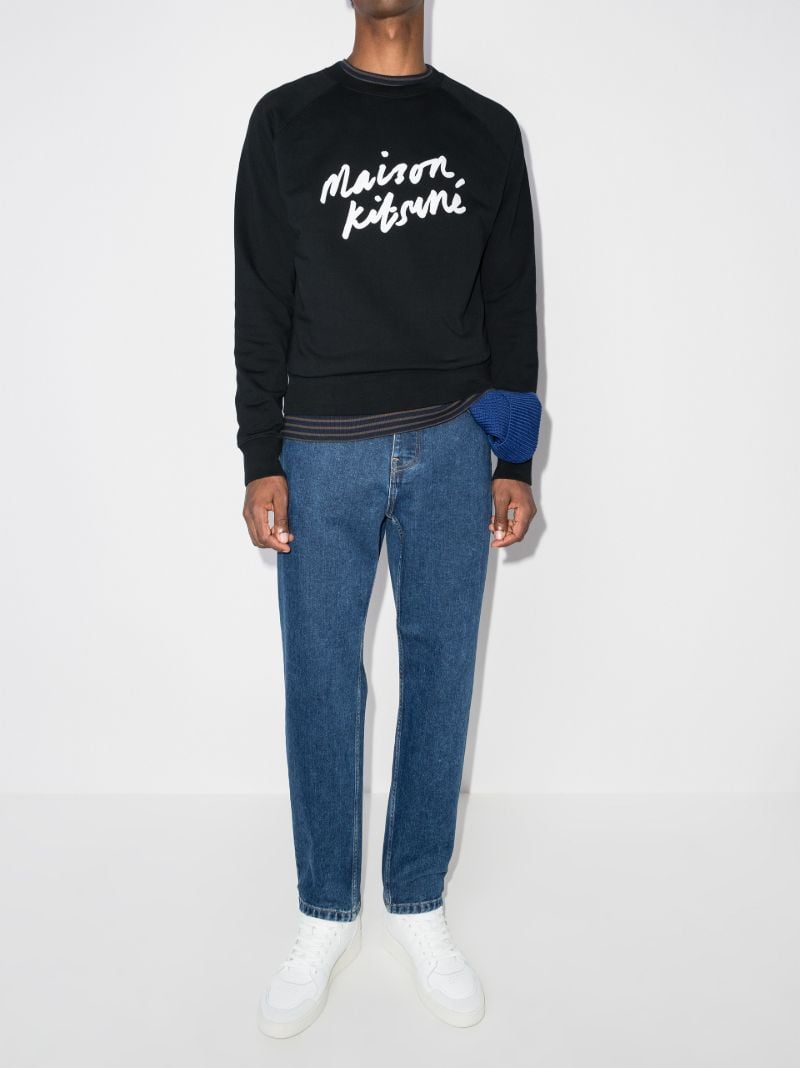 Handwriting Print Cotton Sweatshirt