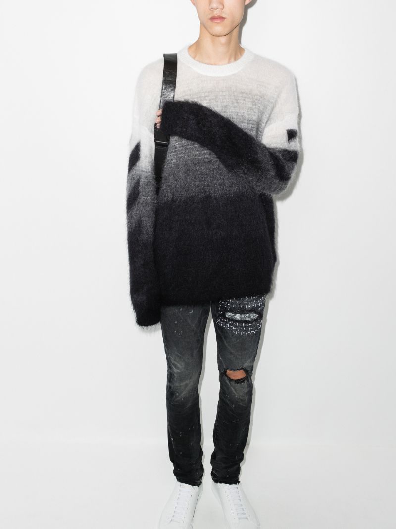 P001 Bandana Print Patch Skinny Jeans