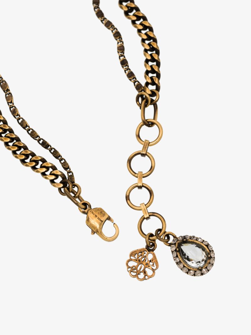 Gold-tone Graffiti Logo Double Chain Bracelet