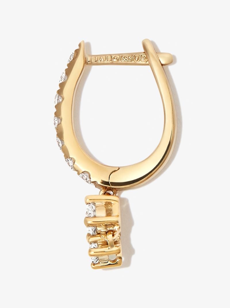 14k Yellow Gold Diamond Hoop Earring