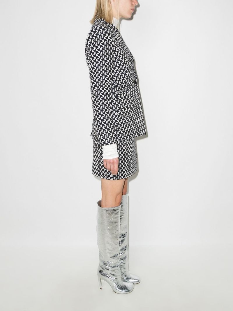 Geometric Print Single-breasted Blazer