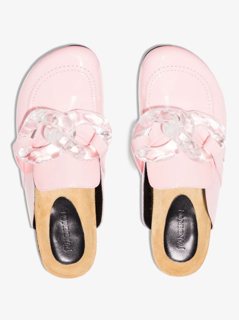 Pink Chain Patent Leather Loafers