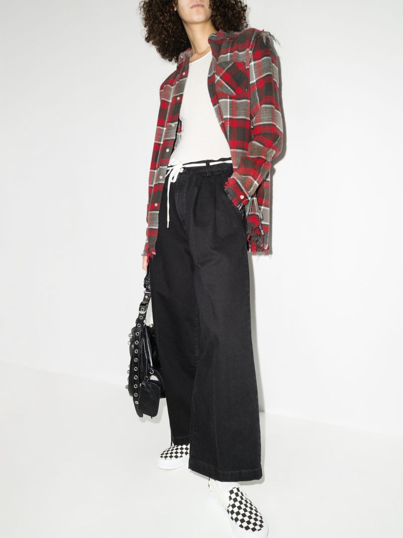 Shredded Seam Checked Shirt