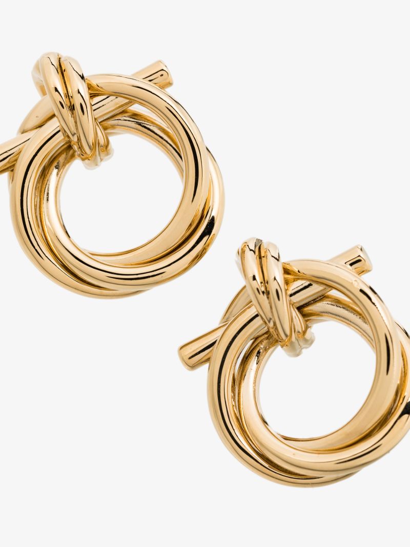 Gold Tone Gancini Stud Earrings