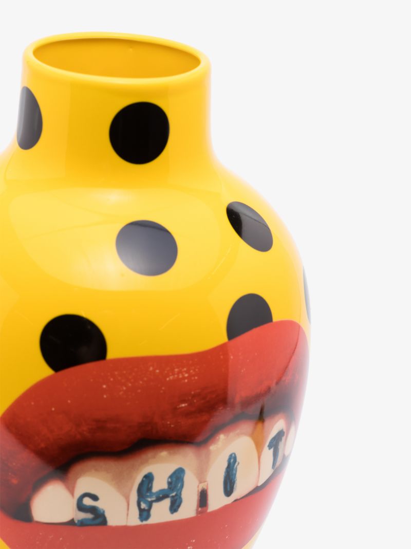 Yellow Toiletpaper Polka Dot Porcelain Vase