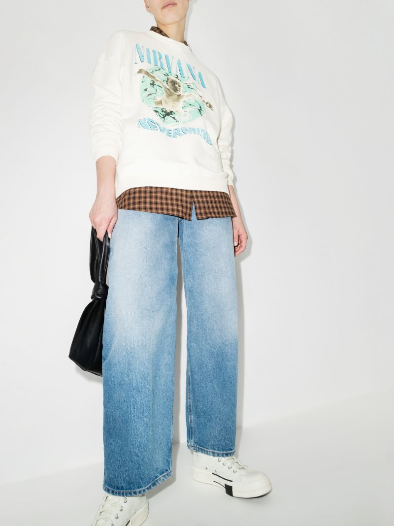Nirvana Print Cotton Sweatshirt