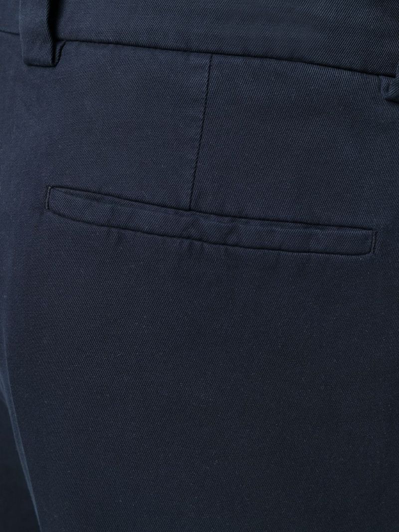 Blue Straight-leg Cotton Trousers