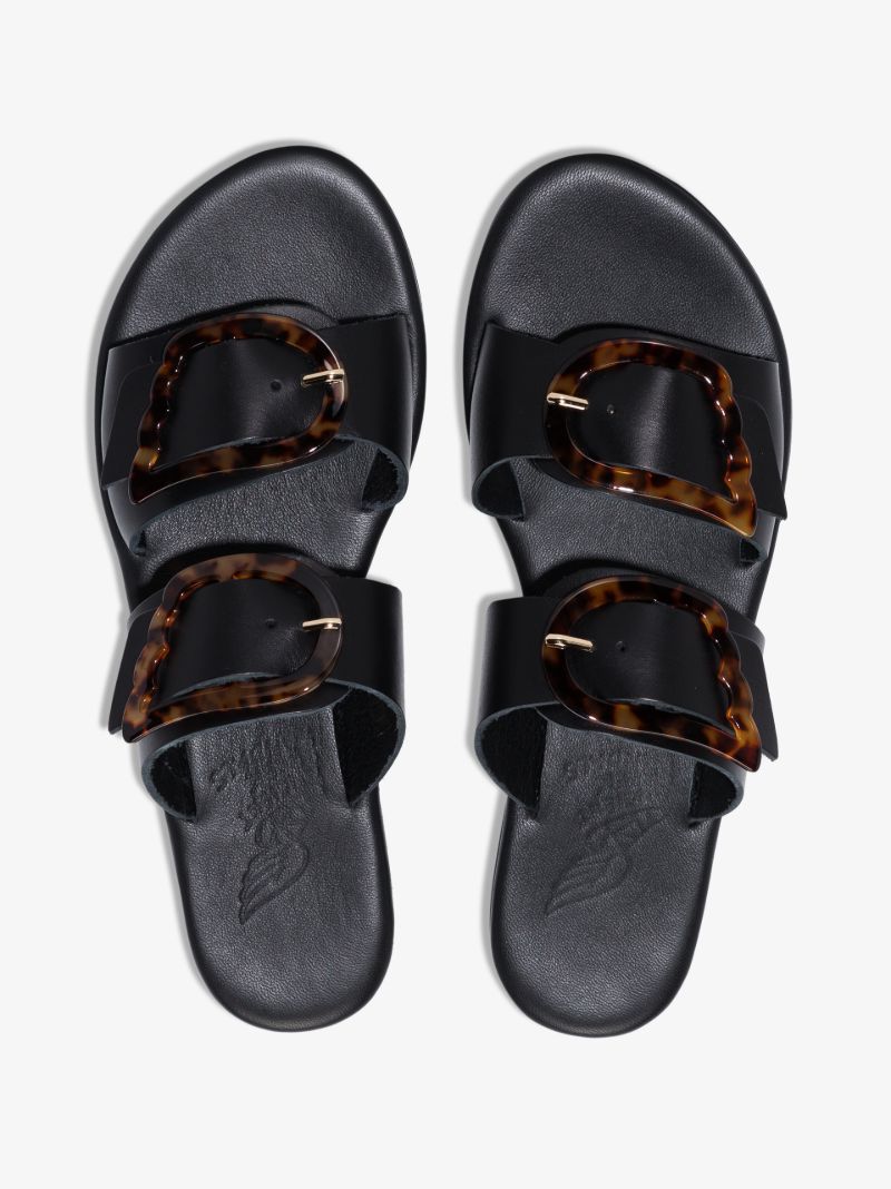 Black Iaso Leather Sandals