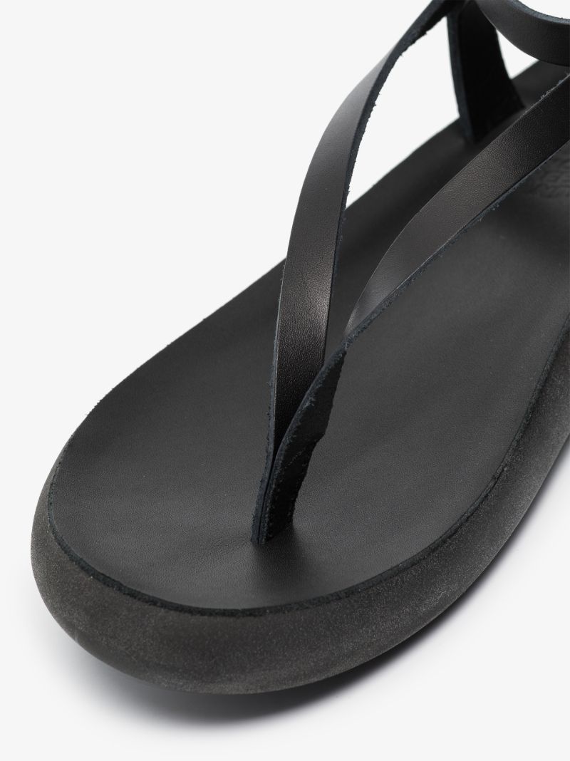 Black Salomi Leather Sandals