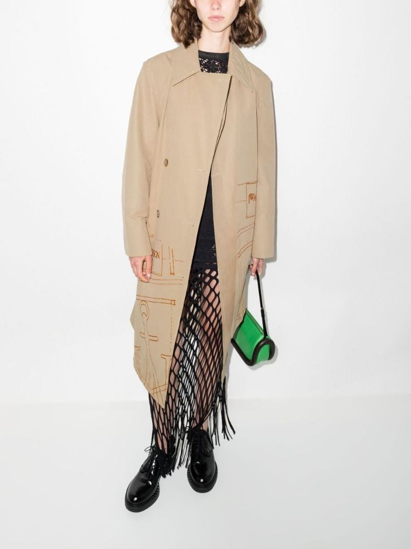 Logo Print Belted Trench Coat