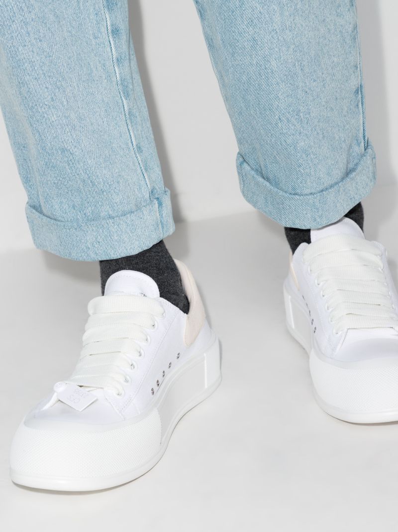 White Deck Plimsoll Low Top Sneakers