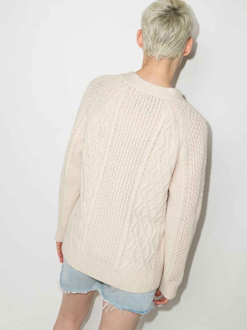 '90s Cable Knit Wool Cardigan