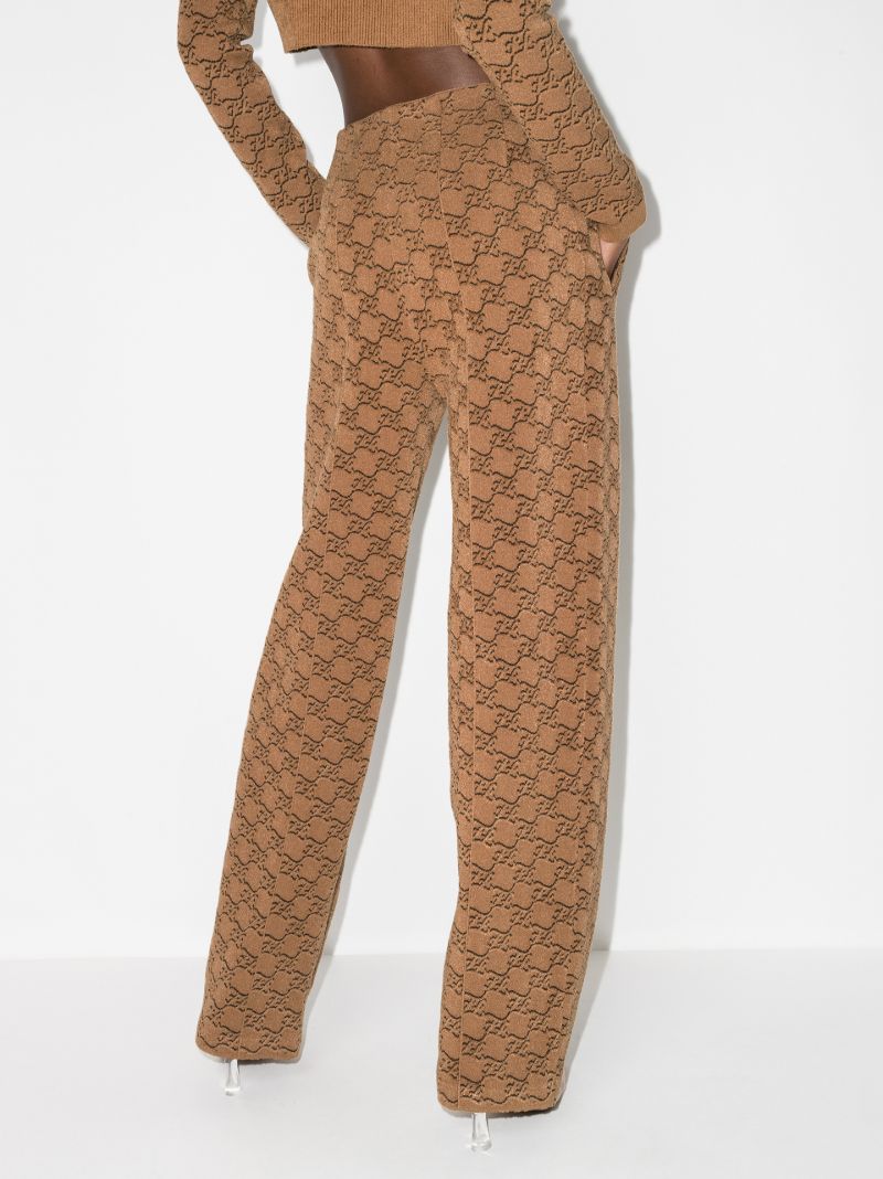 Ff Karligraphy Wide Leg Velvet Trousers