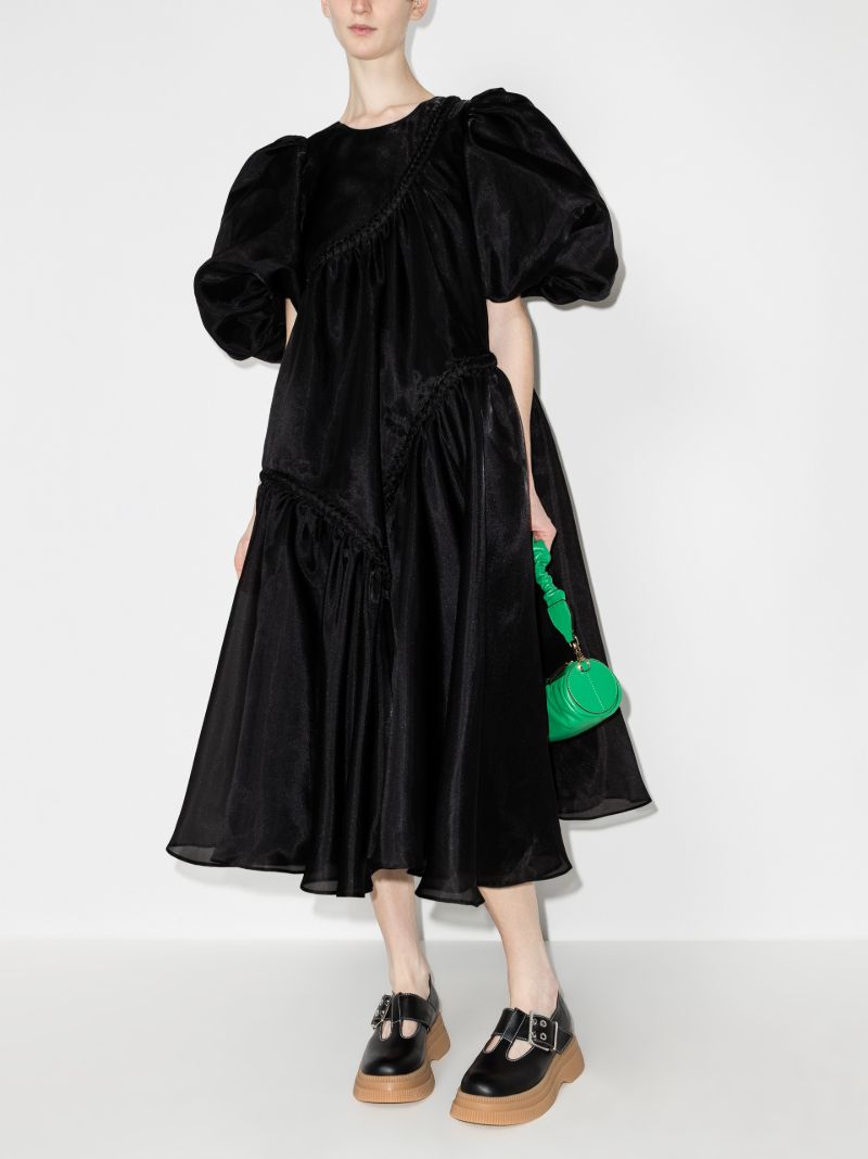 Riviera Asymmetric Braided Midi Dress