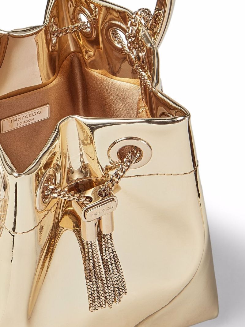 Gold-tone Bon Bon Mirrored Bucket Bag