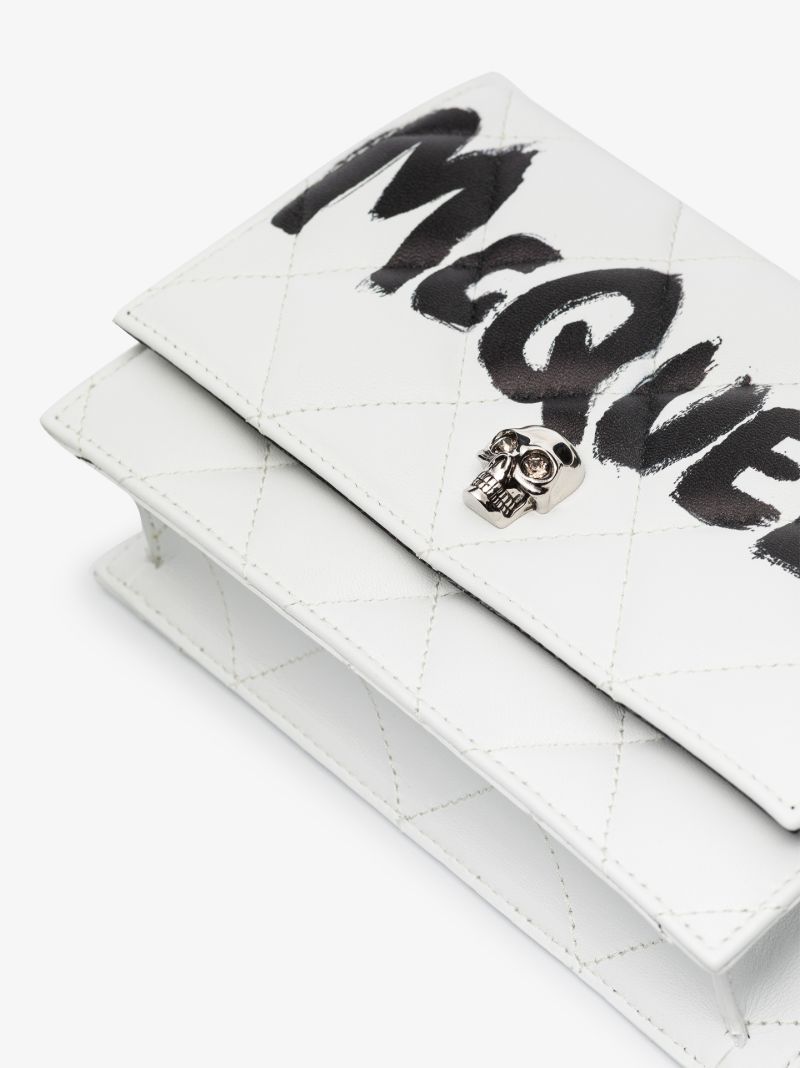White Logo Quilted Leather Shoulder Bag