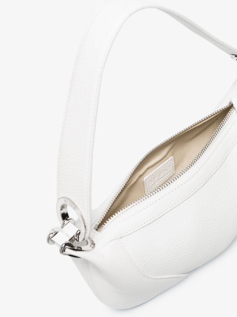 White Amira Mini Leather Shoulder Bag
