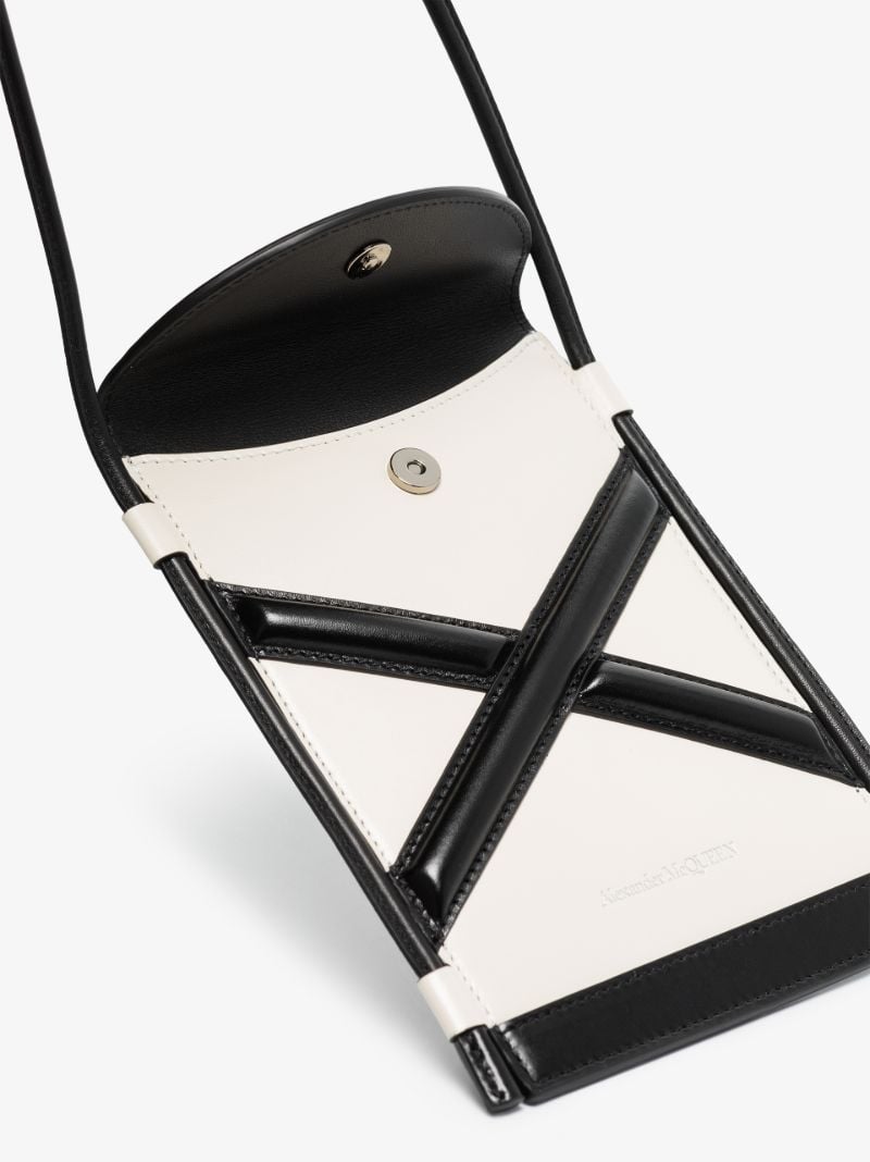 White the Curve Micro Leather Cross Body Bag