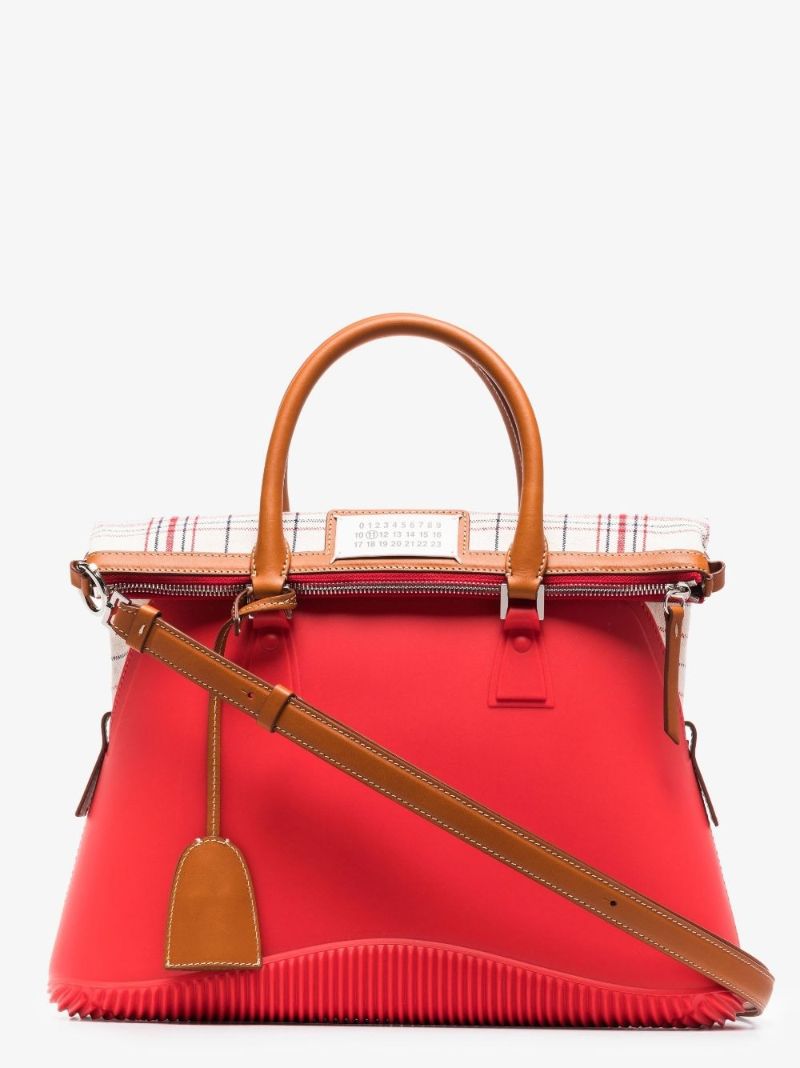 Red 5ac Large Rubber Tote Bag