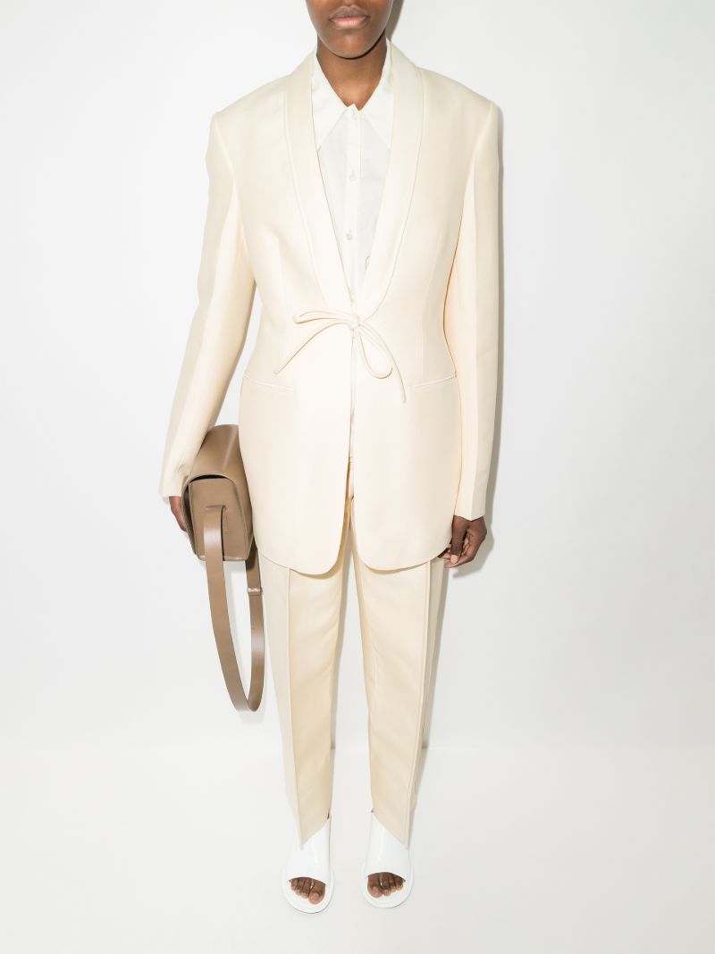 Tie Front Wool Blazer