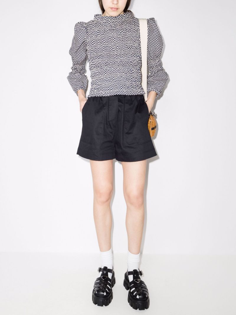 Antoon Checkerboard Cotton Blouse